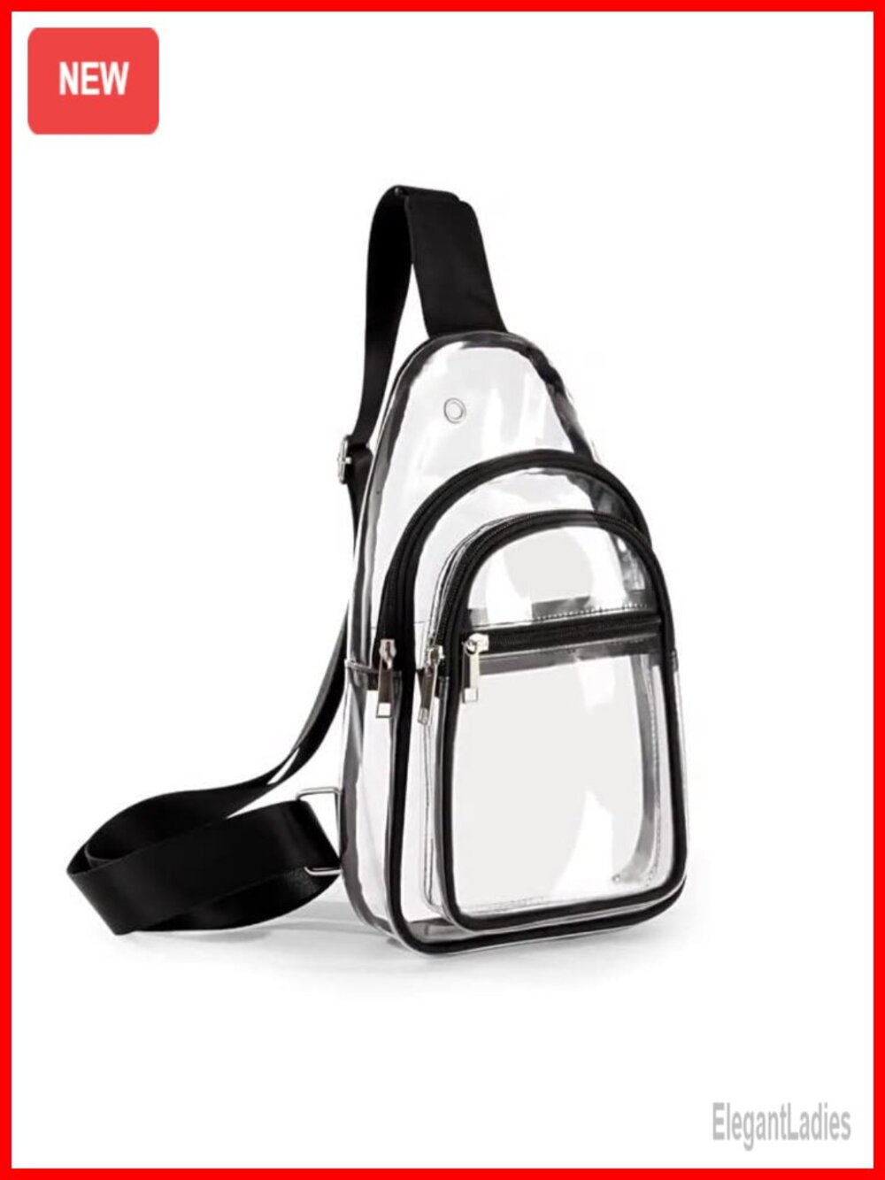 Clear Crossbody Bag Stadium Approved PVC Sling Purse for Events